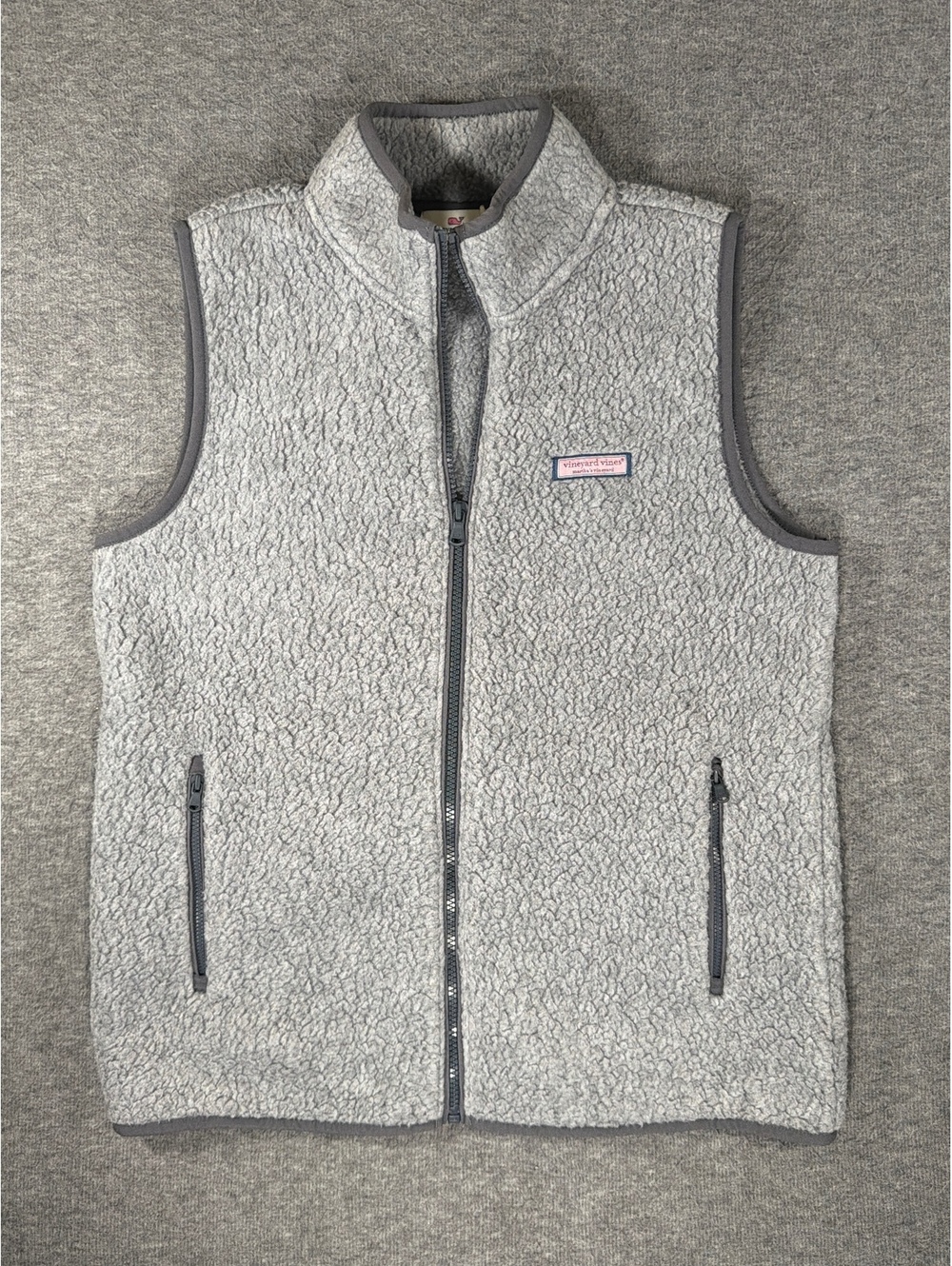 Vineyard Vines Women's Gray Sherpa Fleece Vest Size Small
